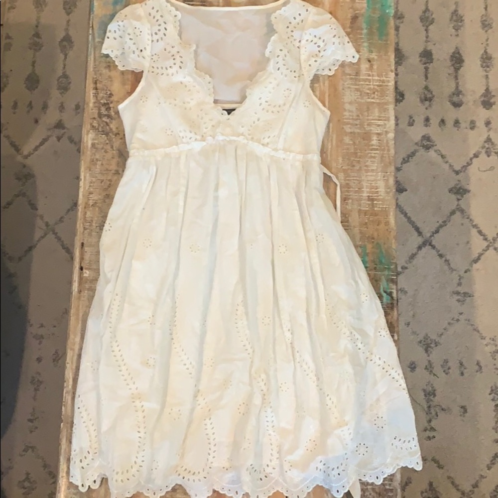 BCBG white eyelet dress